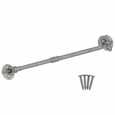 Afit Cabin Hook Galvanised Cast Iron 250mm Heavy Duty French Stable Door Gate Hold Back With Fixings Barrel Style from B&Q