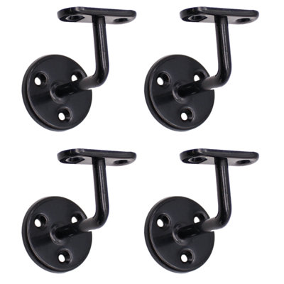 Afit Handrail Bracket Black Pack 4 Wall Mounted Strong Steel 63mm from B&Q