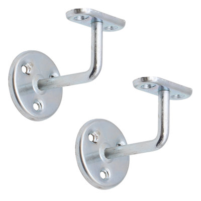 Eai Handrail Bracket Zinc Plated Pack 2 Wall Mounted Strong Steel 63mm from B&Q