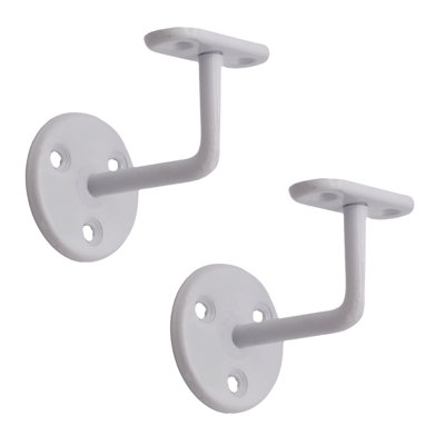 Afit Handrail Bracket White Pack 2 Wall Mounted Strong Steel 63mm from B&Q
