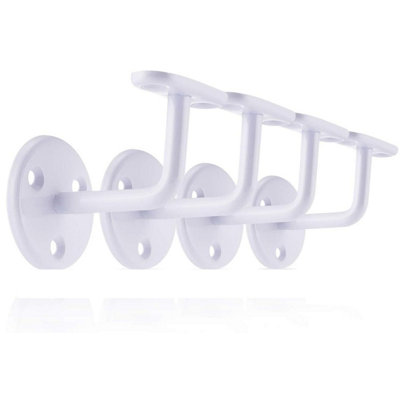 Afit Handrail Bracket White Pack 4 Wall Mounted Strong Steel 63mm from B&Q
