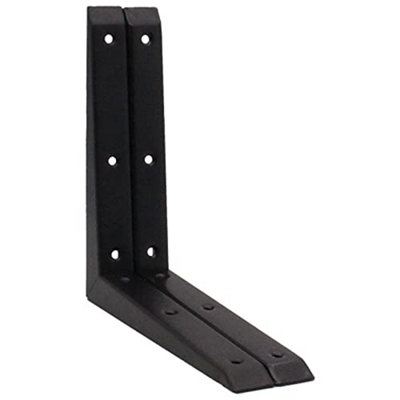 Eai Strong Shelf Bracket Mitre Reinforced Hi-Load Pattern200 X 200mmBlackPack Of 2