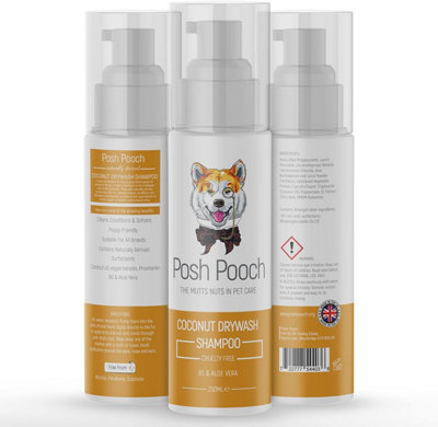Posh Pooch Dry Shampoo Drywash Fragranced Natural Waterless Shampoo For Dogs Foaming 3 In 1 Dry Wash from B&Q