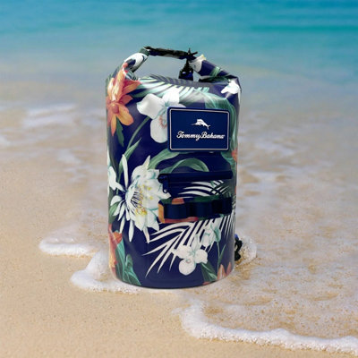 Xample Tommy Bahama 20L Waterproof Dry Bag Floral Print Roll Top Beach Travel Bag Adjustable Strap Front Pocket Outdoor Gear from B&Q