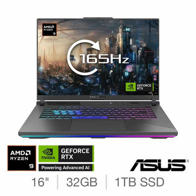 Asus Rog Strix G16 16 Inch Gaming Laptop, Ryzen 9 8940Hx, 32Gb Ram, 1Tb Ssd, Rtx 5080, 165Hz Ips Display, Windows 11