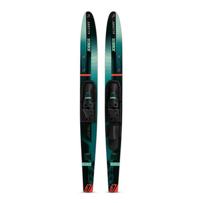 Jobe Allegre Waterskis Adjustable Binding Slalom Toe Eco Friendly Recreational Water Ski Bright Fins Beginner Set Green from B&Q