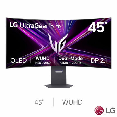 Lg Ultragear 45 Inch Oled Gaming Monitor 5K2K 165Hz Curved 0.03Ms G Sync Freesync Usb C Displayhdr Ultrawide from B&Q
