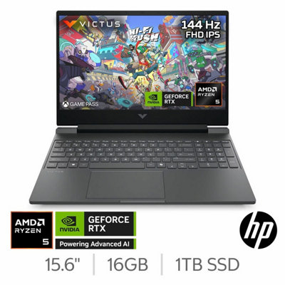 Hp Victus 15-Fb3004Na 15.6 Inch Gaming Laptop, Amd Ryzen 5 240, 16Gb Ram, 1Tb Ssd, Rtx 5050 Graphics, 144Hz Fhd Display,windows 11