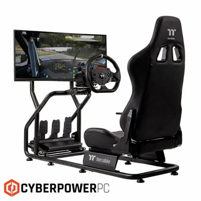 Cyberpowerpc Thermaltake Gr300 Racing Simulator Bundle Cockpit Monitor Mount Pedal Damper Gaming Setup from B&Q