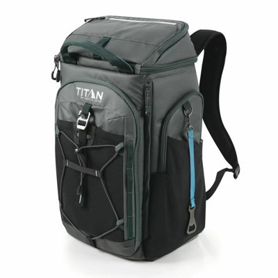 Titan 26 Can Backpack Cooler Grey With Ice Walls Leak Proof Insulated Cooler Bag For Camping Hiking Beach Travel from B&Q