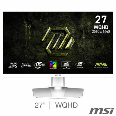Msi Mag 274Qrfw E20 27 Wqhd Ips Gaming Monitor 200Hz 0.5Ms Hdr400 Adaptive Sync White Console Ready Display