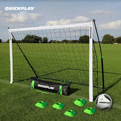 Xample Quickplay Kickster 8X5Ft Portable Football Training Set Goal Size 3 Ball Mini Cones Backyard Practice Set Easy Setup from B&Q