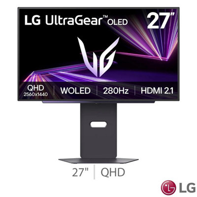 Lg Ultragear 27 Inch Qhd 280Hz Oled Gaming Monitor, 27Gx700A-B 280Hz 0.03Ms G-Sync Freesync Hdr True Black