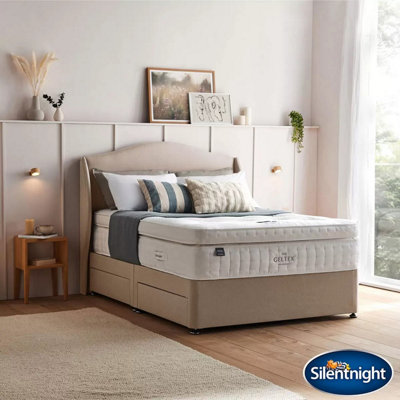 B&Q -  Geltex 4000 Pocket Boxtop Mattress & 4 Drawer Divan In SandstoneSuper King