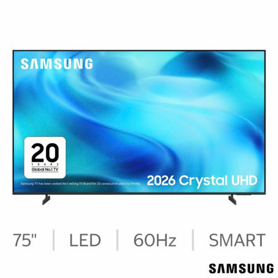 Samsung Ue75U8020Hkxxu 75 Inch 4K Ultra Hd Smart Tv, Led, Crystal Processor 4K, Hdr10+, Purcolour, Tizen, 50Hz