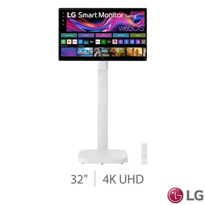 Lg 32U889Sa 32 Inch 4K Uhd Ips Smart Monitor, Touchscreen, 60Hz, 5Ms, Usb-C 65W, Webos, Airplay 2, Hdmi, Displayport, White