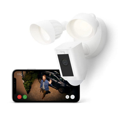 Ring Floodlight Cam Wired Plus Outdoor Security Camera 1080P Hd Video Motion Activated Led Floodlights Siren Wifi Alexa Compatible