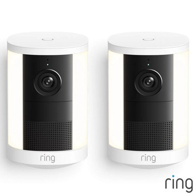 Ring Spotlight Cam (2Nd Gen) Battery Security Camera 2 Pack, Retinal 2K, Motion Spotlights, Two-Way Talk, Built-In Siren, White