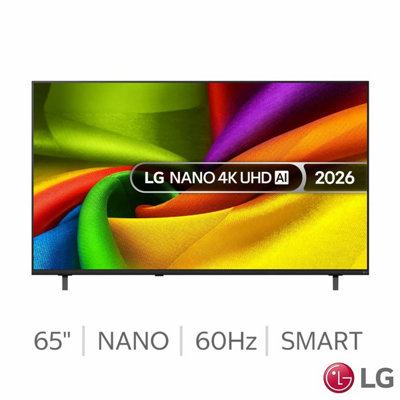 Lg 65Nu850B6La 65 Inch Nanocell 4K Ultra Hd Smart Tv, Hdr10, Ai Processor 4K Gen9, Webos 26, Game Optimiser