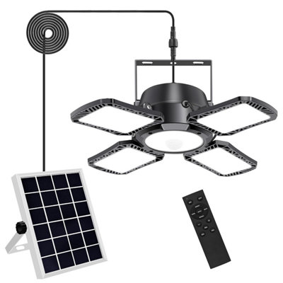 Auzev Solar Shed Light Indoor Outdoor Upgrade 176 Led 4 And 1 Heads Powered Motion Sensor Pandent Daytime Work Lights With 4 from B&Q
