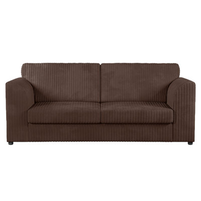 Furnishings For Less UK Luxor Jumbo Cord Fabric 3 Seater SofaFullback Chocolate from B&Q