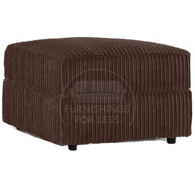 Furnishings For Less UK Luxor  Delta  Ferguson Chocolate Fabric Soft Jumbo Cord Footstool from B&Q