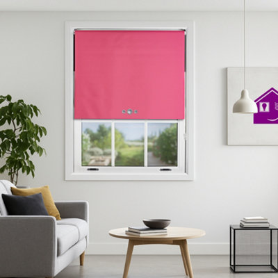 Furnished Triple Eyelets Blackout Window Blinds Free Cut ServiceFuchsia Pink (W)60Cm X (L)210Cm from B&Q