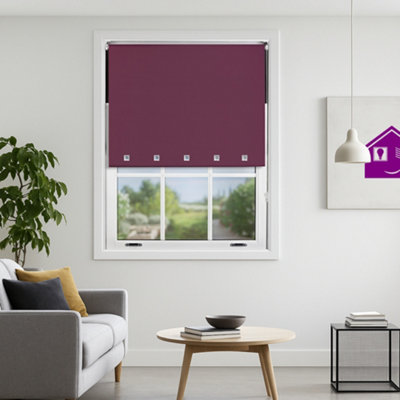 Furnished Made To Measure Blackout Roller Blinds With Square EyeletsAubergine Roller Blind (W)240Cm (L)210Cm from B&Q