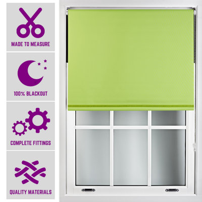 Furnished Blackout Blind With Diamante Braiding Free Cut ServiceLime Green (W)60Cm X (L)165Cm from B&Q