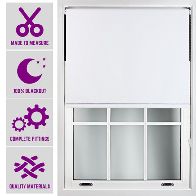 Furnished Blackout Blind With Diamante Braiding Free Cut ServiceWhite (W)90Cm X (L)165Cm from B&Q