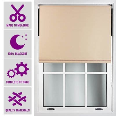 Furnished Blackout Blind With Diamante Braiding Free Cut ServiceCappuccino (W)90Cm X (L)210Cm from B&Q