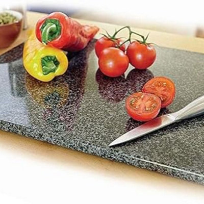 Biznest Large Black Kitchen Granite Speckled Stone Cutting Chopping Board Worktop Saver. from B&Q