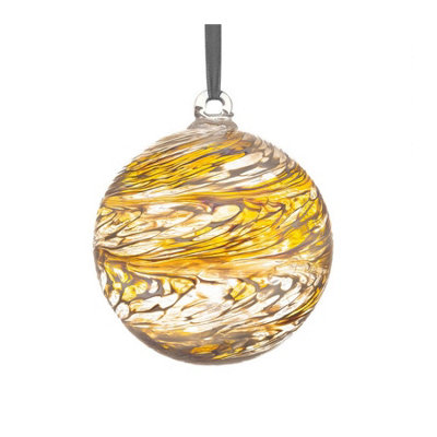 Sienna Glass 15Cm Friendship Ball Pastel Gold from B&Q