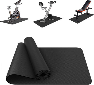 Vanexiss Black Heavy Duty Treadmill Mat 120X60Cm For Gym Fitness Exercise Equipment Mat Protection from B&Q