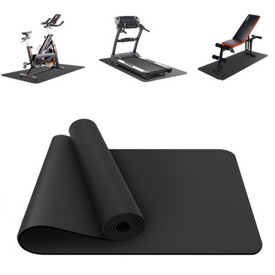Vanexiss Black Heavy Duty Treadmill Mat 1190X85Cm For Gym Fitness Exercise Equipment Mat Protection from B&Q