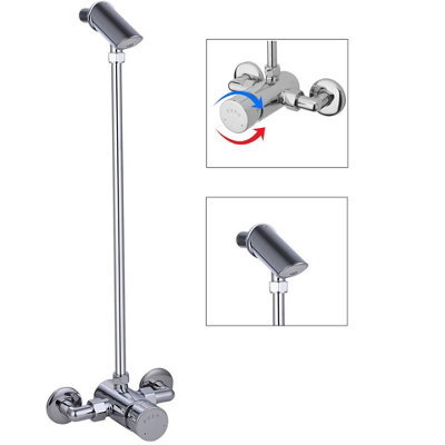 Buyaparcel Commercial Timed Flow Exposed Non Concussive Shower Mixer Temperature Control from B&Q