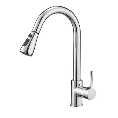 Heable Sleek Chrome Kitchen Sink Mixer Tap With Pull Down Sprayer And Single Handle from B&Q