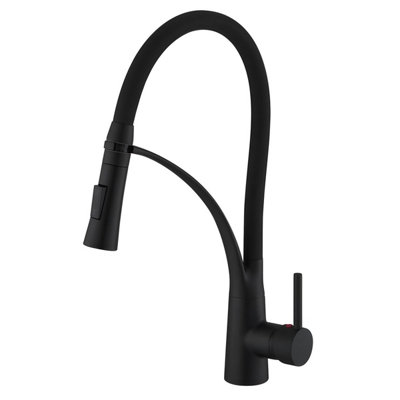 Heable Sleek Matte Black Pull Down Kitchen Sink Mixer Tap With Dual Function Sprayer And Swivel Spout from B&Q