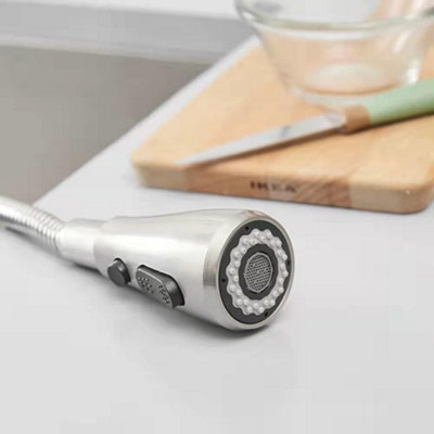 Heable Sleek Kitchen Tap Spray Head Replacement Brushed Nickel 2 Function Pull Out from B&Q