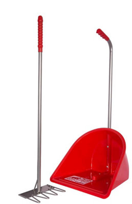 Red Gorilla Traditional Tidee™ Scoop & Rake SetLightweight Yard & Garden Cleaning Tool from B&Q