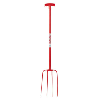 Red Gorilla 4 Prong Manure Fork With T HandleHeavy Duty High-Tensile SteelLightweight & ErgonomicRed from B&Q