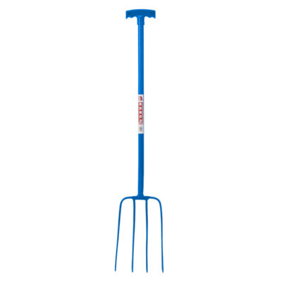 Red Gorilla 4 Prong Manure Fork With T HandleHeavy Duty High-Tensile SteelLightweight & ErgonomicBlue from B&Q