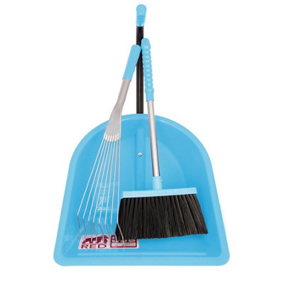 Red Gorilla Teenie Tidee™ With Short Metal Rake & Broom / Sky Blue from B&Q