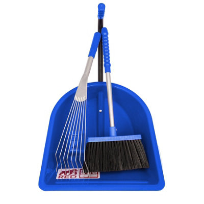 Red Gorilla Teenie Tidee™ With Short Metal Rake & Broom / Blue from B&Q