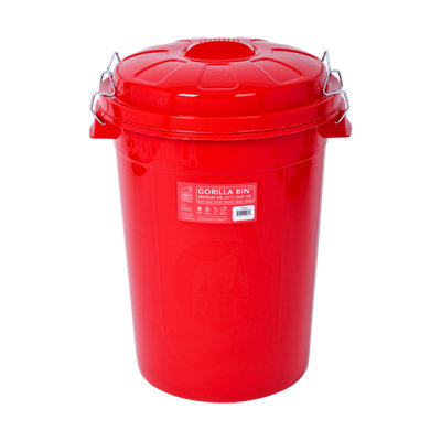 Red GorillaGorilla Bin™ 50L With Clip LidHeavy-Duty Plastic Storage BinStackableWeather-ResistantSecure-Locking Lid from B&Q