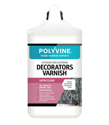 Polyvine Decorators Satin Varnish 4L from B&Q