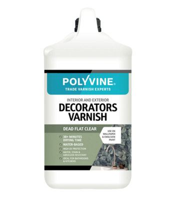 Polyvine Decorators Dead Flat Varnish 4L from B&Q