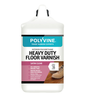 Polyvine Heavy Duty Floor Varnish Satin 4L from B&Q