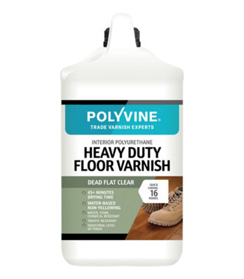 Polyvine Heavy Duty Floor Varnish Dead Flat 4L from B&Q
