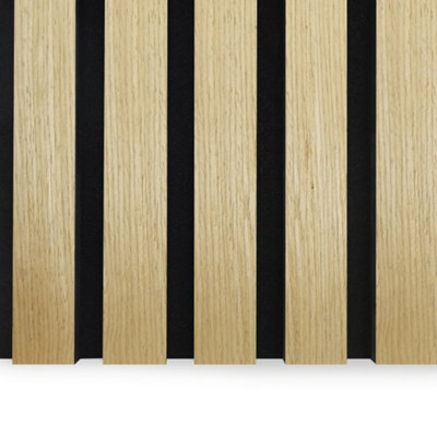 Acoustic Wall Panels Natural Oak 2400 X 600mm from B&Q